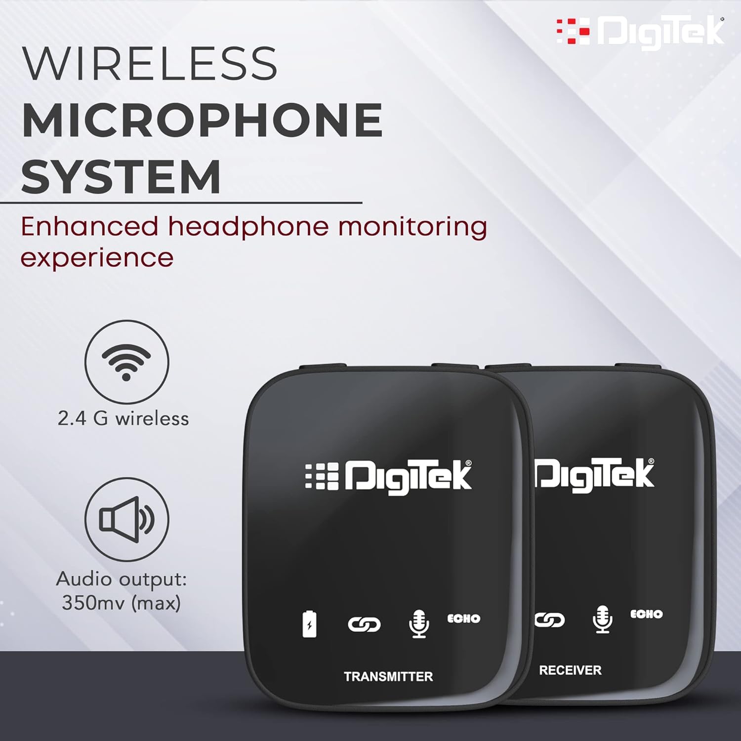 Digitek® (DWM 101 Wireless Microphone System with ANC Noise Reduction, 360° Sound Capture, 100M Range, Upto 12 Hrs Working Time, for DSLR Camera, Android & iOS Smartphones, Seamless Audio Recording Digitek® (DWM 101 Wireless Microphone System with ANC Noise Reduction, 360° Sound Capture, 100M Range, Upto 12 Hrs Working Time, for DSLR Camera, Android & iOS Smartphones, Seamless Audio Recording